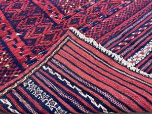 Persian Soumak hand woven wool rug - 4