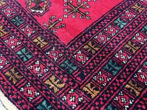 Persian Turkman hand knotted wool rug, 201 x 121cm - 3