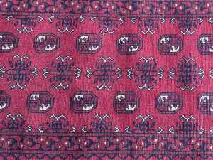 Afghan Turkman hand knotted wool hall runner rug - 2