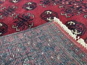 Afghan Turkman hand knotted wool hall runner rug - 4