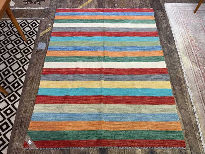 Afghan Kilim hand woven wool rug