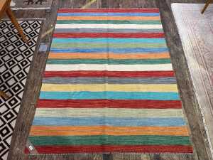 Afghan Kilim hand woven wool rug