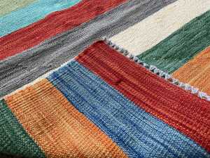 Afghan Kilim hand woven wool rug - 4