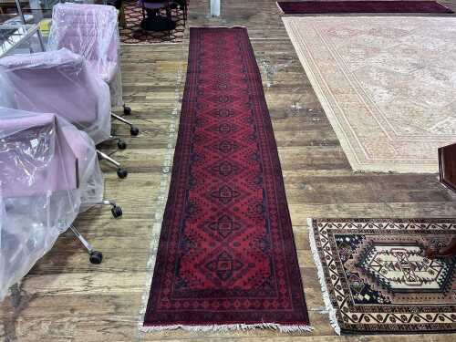 Afghan Khal Mohammadi hand knotted wool hall runner rug