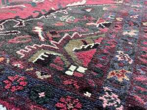 Persian Afshar Hamadan hand knotted wool hall runner rug, 317 x 104cm - 3