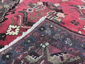 Persian Afshar Hamadan hand knotted wool hall runner rug, 317 x 104cm - 4
