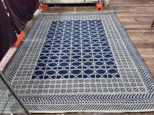 Indo Jaipur hand knotted silk and wool rug