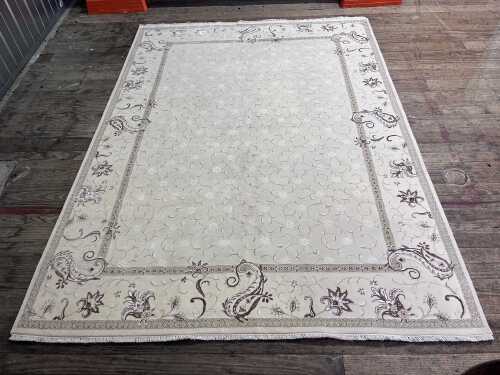 Indo Jaipur hand knotted silk and wool rug