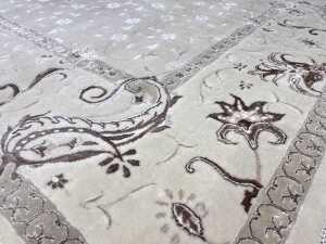 Indo Jaipur hand knotted silk and wool rug - 3