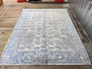 Indo Jaipur hand knotted silk and wool rug