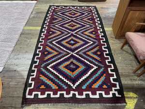 Afghan Kilim hand woven wool rug