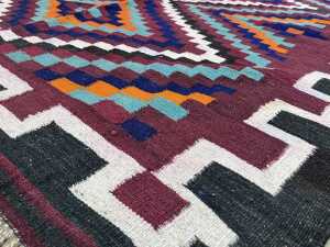 Afghan Kilim hand woven wool rug - 3