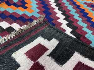 Afghan Kilim hand woven wool rug - 4