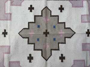 Turkish Kilim flat woven wool rug - 2