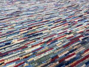 Afghan Chobi striped hand knotted wool rug - 3