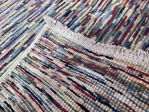 Afghan Chobi striped hand knotted wool rug - 4