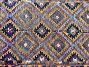 Afghan Kilim flat woven wool rug - 2