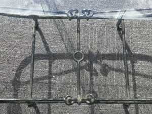 Glass coffee table with wrought iron base - 3
