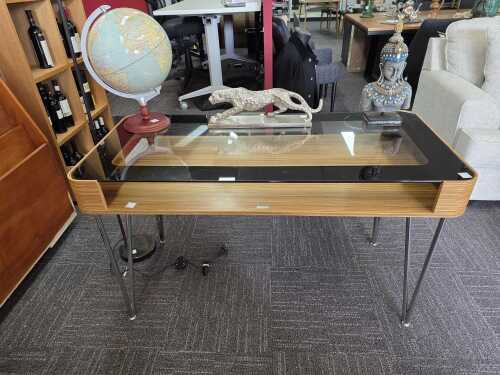 6 · Line Design modern glass-top console table