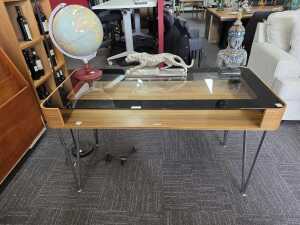 Line Design modern glass-top console table
