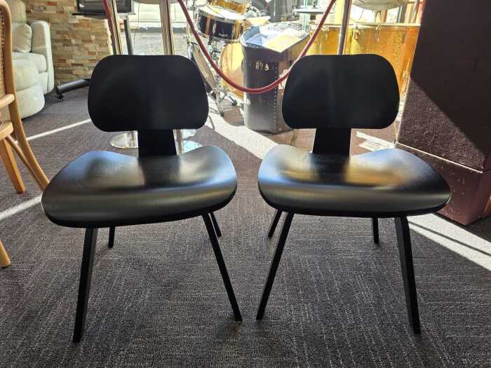 Pair of modern black dining chairs