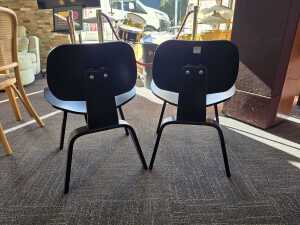 Pair of modern black dining chairs - 2