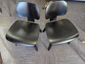 Pair of modern black dining chairs - 3