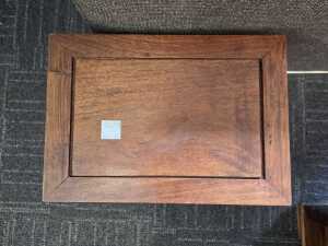 Oriental timber side table with carved cloud pattern apron - 4