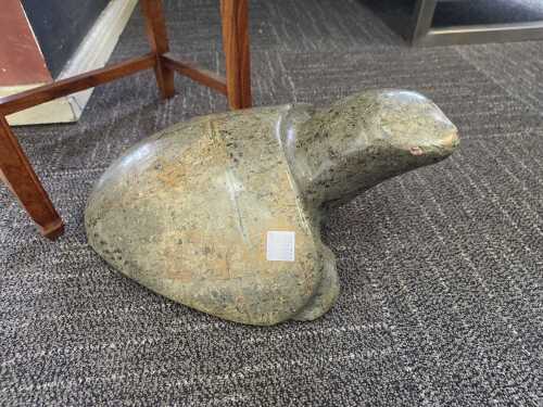 15 · Hand-carved Shona stone turtle sculpture in earthy tones