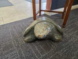 Hand-carved Shona stone turtle sculpture in earthy tones - 2