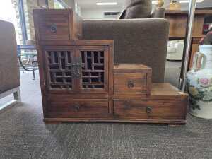 Chinese elm stair chest