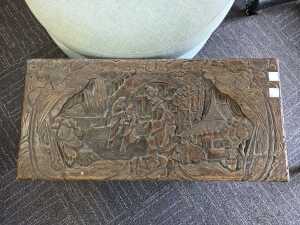 Carved camphor timber chest - 2