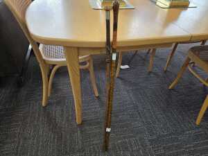 Two timber walking sticks