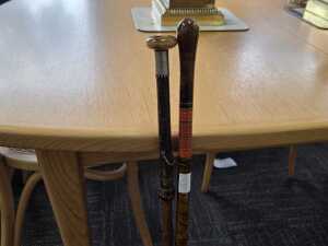 Two timber walking sticks - 2