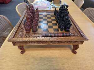 South-East Asian timber chess and backgammon set - 3