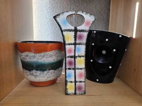 38 · Three mid-century ceramic pieces, including West German