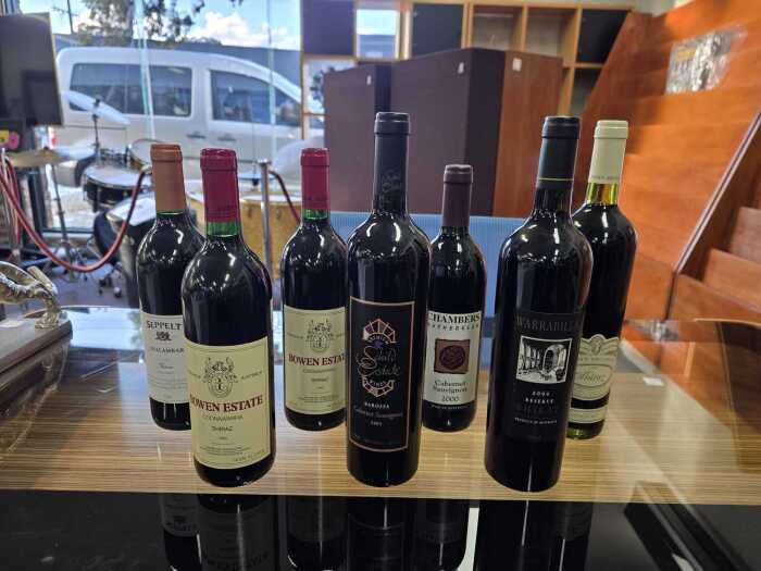 Mixed Australian red wine, seven bottles