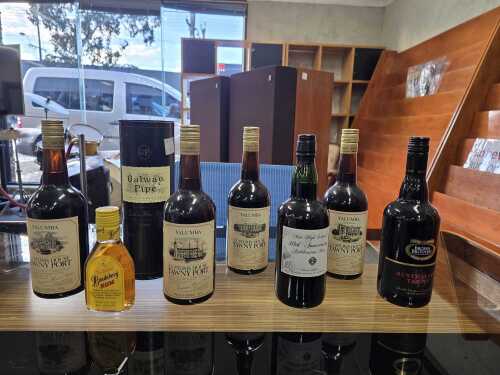 48 · Mixed port and spirits, eight bottles
