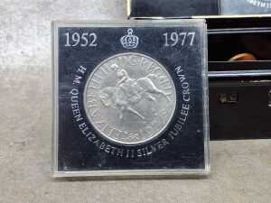Assorted world coins in Chad Valley moneybox - 2