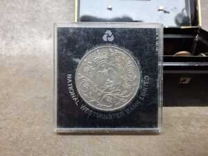 Assorted world coins in Chad Valley moneybox - 5