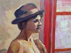 Roz McQuillan, You Can Leave Your Hat On. Oil painting on canvas - 2