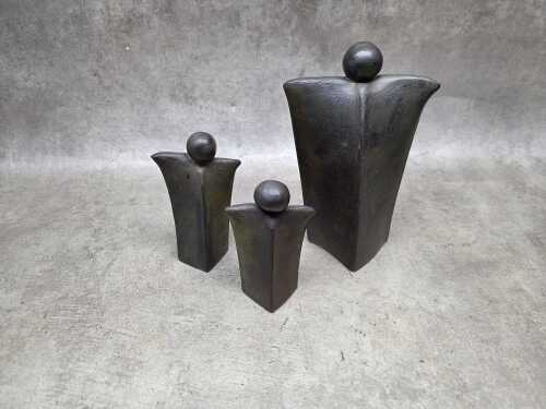 79 · Three Barb Hertel ceramic 'Guardian Spirit' forms