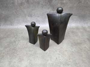Three Barb Hertel ceramic 'Guardian Spirit' forms
