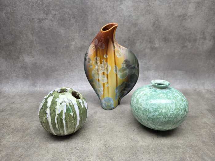 Three Australian studio pottery vases