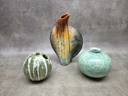 80 · Three Australian studio pottery vases