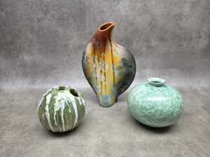 Three Australian studio pottery vases