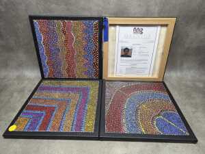 Dianne Dixon Kemarre, Bush Food (4). Set of four Indigenous Australian acrylic paintings on canvas - 4