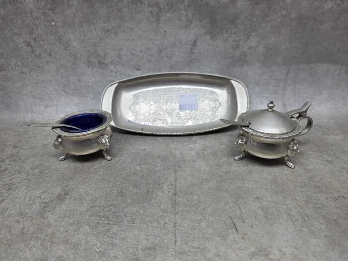 Silver-plated condiment set