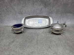 Silver-plated condiment set