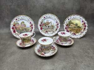 Three Royal Albert 'Four Seasons' porcelain duo and side plate sets